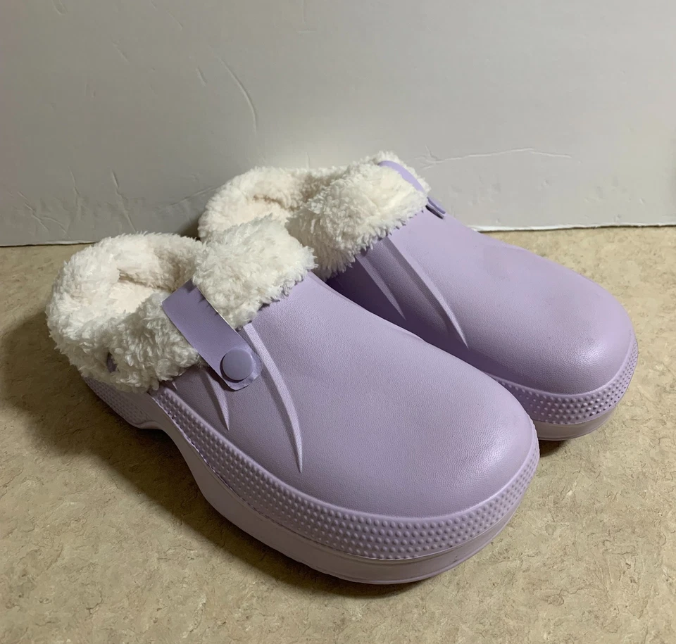Kooba женщин сабо туфли поскользнуться на съемный шерпа меха с подкладкой новый размер M лаванда - Изображение 1 из 4