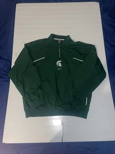 VTG Michigan State Jacket Mens M Nike Center Swoosh Windbreaker Zip Pullover - Picture 1 of 18