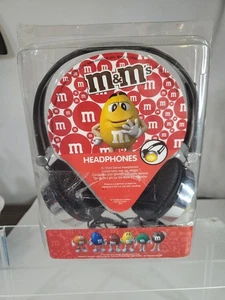 YELLOW M&M'S Candy PROMO BLACK NOISE BLOCKING OVER-EAR STEREO HEADPHONES - Picture 1 of 7