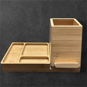 Project 62 Bambus Schreibtisch Organizer mit 2 USB-Anschlüssen & Qi Wireless Charger - ohne Kabel - Bild 1 von 13