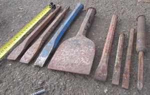 Job Lot of Stone Masonry Chipping Tools Builders Tools Incl SDS Plus - Picture 1 of 2