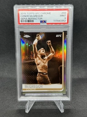 2019 UFC Topps Chrome Conor McGregor Sepia Refractor PSA 9 - Image 1 of 2