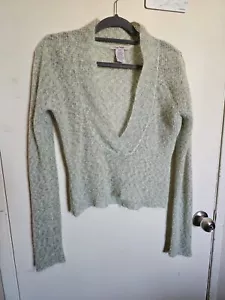 Maglione vintage Free People anni 90 Y2K verde chiaro mohair taglia media - Foto 1 di 6