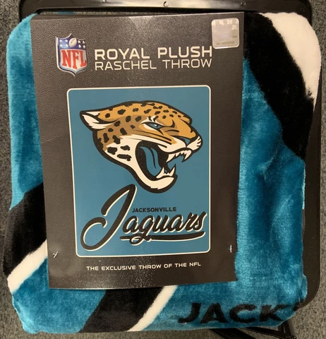 JACKSONVILLE JAGUARS 50"X60" ROYAL PLUSH RASCHEL THROW BLANKET NEW NORTHWEST 👀 Cover
