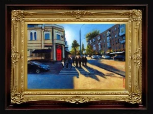 ORIGINAL Oil Painting Arseni ~ PUSHKIN ST., CHISINAU 12" X 8" NO FRAME USA - Picture 1 of 12