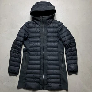 Nike Womens Black Tech Aeroloft Goose Down Parka Hooded Jacket Size S - Picture 1 of 9