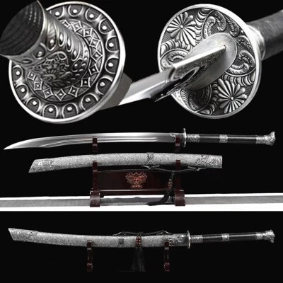 Espada espada ancha china lista para la batalla 46" hoja de acero de alto carbono borde afilado Dao Foto 1 de 4