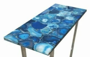 Blue Agate Dining Table, Kitchen Slab Table, Console Table, Agate Hallway Table - Picture 1 of 5
