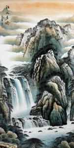 Chinesische Malerei, Landschaftsmalerei China Tuschezeichnung Originalbild groß - Bild 1 von 8