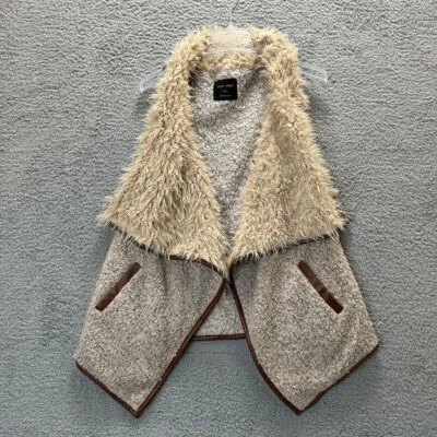 Chaleco Suéter Love Tree Mujer Grande Imitación Piel Sherpa Lana Frente Abierto Cortina Bolsillos Foto 1 de 4