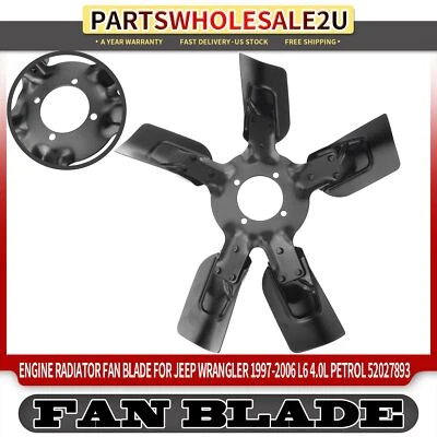 Engine Radiator Fan Blade for Jeep Wrangler 1997 1998 1999-2006 L6 4.0L 5 Blades - Image 1 of 4