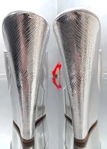 GoGo Original Designer Wedge Mules Silver 35 - Picture 1 of 6