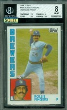 1984 TOPPS # 495 ROLLIE FINGERS HOFer HEAD IN WINDOW PROOF BGS 8 MAC SOLO FINEST