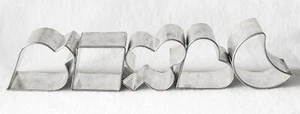 Cookie Cutter Set of 5 Metal Card Suits 1 3/4" x 3" - Picture 1 of 6