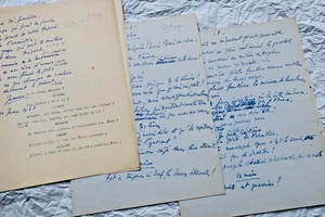 Maurice Druon Ensemble Of Sheets Signed Autograph of the Manuscript Mégarée 1942 - Picture 1 of 12