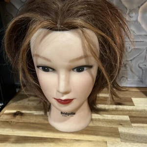 Celebrity Bridgette Burmax 100% Human Hair Brown Cosmetology Mannequin Head 11" - Picture 1 of 4