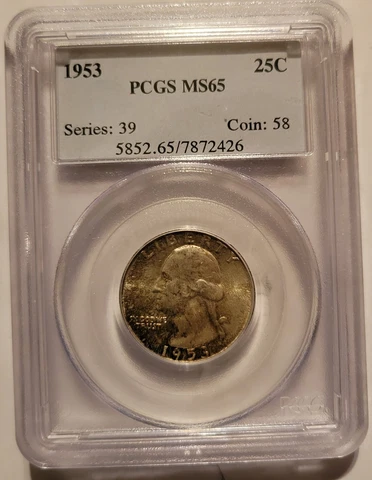 1953 Washington Quarter PCGS MS65 Cover