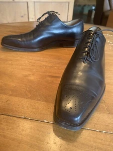 Calzolera Harris For Barnys New York Black Medallion Toe Derby’s 8.5 M - Picture 1 of 13