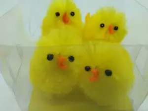 4 Large Yellow Chenille Chicks for Easter Decorating 2" high New - Picture 1 of 4
