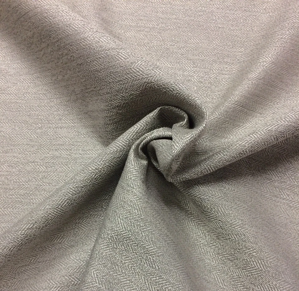 BALLARD DESIGNS REGENTS NICKEL GRAY HERRINGBONE FURNITURE FABRIC BY YARD 57"W - Image 1 of 1