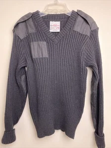 Brigade Quartermasters Black Military 100% Wool Woolly Pully Sweater 38 England - Picture 1 of 21