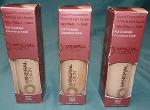 lot of 3 new = Mineral Fusion Liquid Foundation = Neutral 1 Fair = 1 Oz - Picture 1 of 14