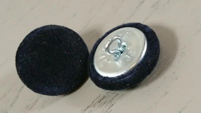 Dark Blue Velvet Fabric Buttons, 10mm, 16mm, 18mm, 20mm, 23mm, 25mm, 31mm, 37mm - Image 1 of 4