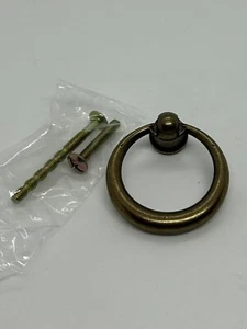 6 x Ring Pull Handle Knob Kitchen Cabinet Drawer, metal, retro - Antique Brass - Picture 1 of 3