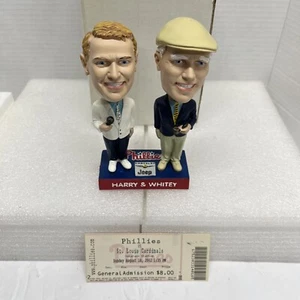 Figura con cabeza de burbuja Harry & Whitey de 6" de alto con boleto de colección St. Louis vs Filis 2002 - Imagen 1 de 8
