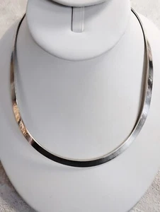 Schweres massives Sterling Silber 925 (gepunzt) Modernist Halsband Collier 28,8 Gramm - Bild 1 von 6