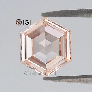 2.08 CT IGI Certified Hexagon Fancy Intense Pink Color VS1 Clarity Lab Diamond - Picture 1 of 10