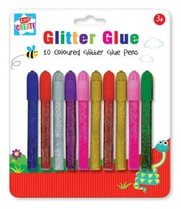 10 x Glitzerkleber 12ml Röhren Schule Kinder Handwerk Malen Karte Zeichnen - Bild 1 von 4
