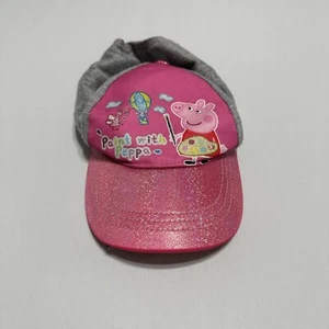 Peppa Pig “Paint With Peppa” Hat Cap - Pink Glitter Brim Adjustable Strap Back - Picture 1 of 5