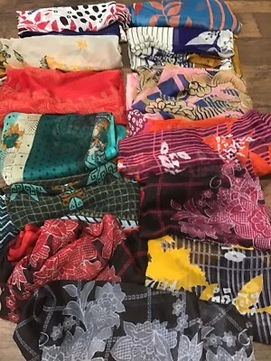 Bulk Lot Of 12 + 1 Free Ethnic Duppata Scarf Printed Chiffon Wrap Stole Gifts - Image 1 of 4