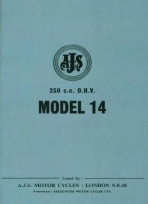 AJS Model 14 Instruction Manual 250 Lightweight Handbook Professional Reprint - Image 1 of 3