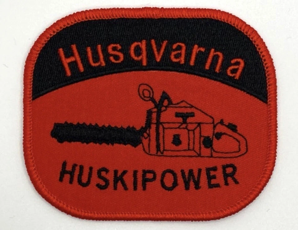 Husqvarna Chainsaw Iron On Patch Retro Vintage Style Hat Cap Sew Huskipower