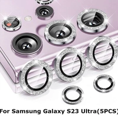 Bling Tiny Diamond Lens Protector Samsung Galaxy S24 S25 Ultra Metal Camera Ring - Image 1 of 4