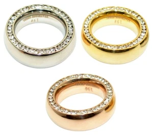 Anillo de acero inoxidable para mujer 9 mm oro rosa plata colores acero inoxidable circonita moderna - Imagen 1 de 7