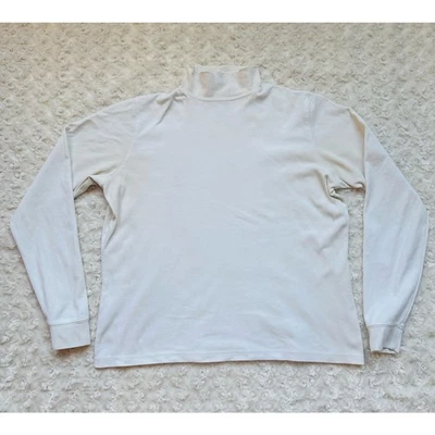 L.L. Bean Vintage Mujer Off White Algodón Capa Clásico Simulado Cuello Tortuga Pequeño  Foto 1 de 4