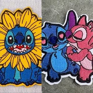 🔥LOT of 2 Disney Stitch Embroidered Iron On Patch Angel Lilo Summer Sunflower - Picture 1 of 19