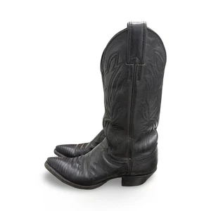 JUSTIN BLACK TEJU LIZARD LEATHER WESTERN COWBOY BOOTS Size 6 - Picture 1 of 8