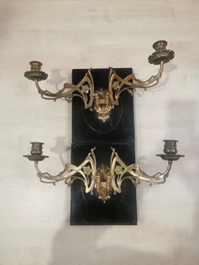 Wandkerzenhalter Klavierkerzenhalter Jugendtstil Bronze T7602 - Bild 1 von 24