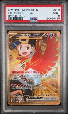 PSA 9 MINT Gold Ethan's Ho-Oh ex 239/182 Sv10: Destined Rivals Holo Hyper Rare - Image 1 of 2
