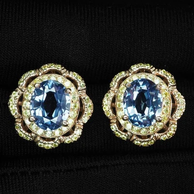 Pendientes de oro rosa de plata de ley 925 de 8,15 quilates de alejandrita con cambio de color delicioso Foto 1 de 4