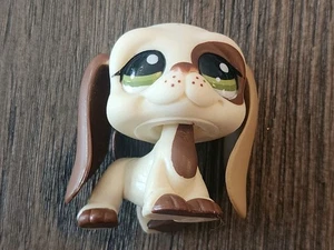 Littlest Pet Shop # 1594 Basset Hound Welpe Hund beige braun grüne Augen LPS  - Bild 1 von 7