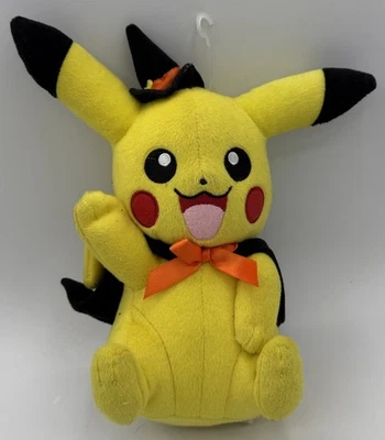 Pokemon Sun & Moon Halloween Witch Pikachu Plush 8" *Pre-Owned* - Image 1 of 3