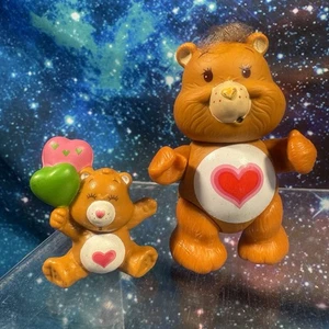 Tender Heart Care Bear Poseable Figure Vintage Preowned 1983 3” & 1.5” - Bild 1 von 7