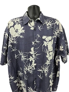 Method Hawaiian Shirt 2XL Blue Floral Aloha Camp Vacation Pocket Party Men - Picture 1 of 14