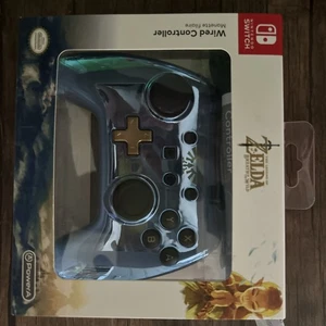 Nintendo Switch PowerA Wired Gaming Controller Blue Chrome Zelda  - Picture 1 of 2