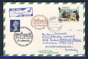58316) LH FF Frankfurt - Edinburgh GB/UK 28.3.99, Karte ab Jersey - Bild 1 von 1